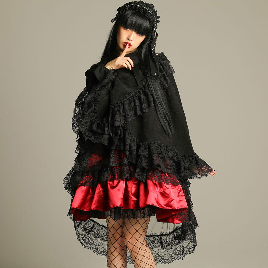 DOUBLE COLLAR CAPE (BLACK)