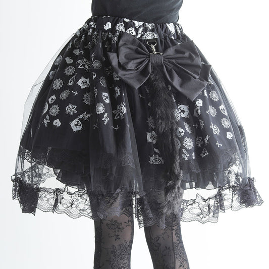 Mini Tulle Tail Skirt (BLACK x WHITE)