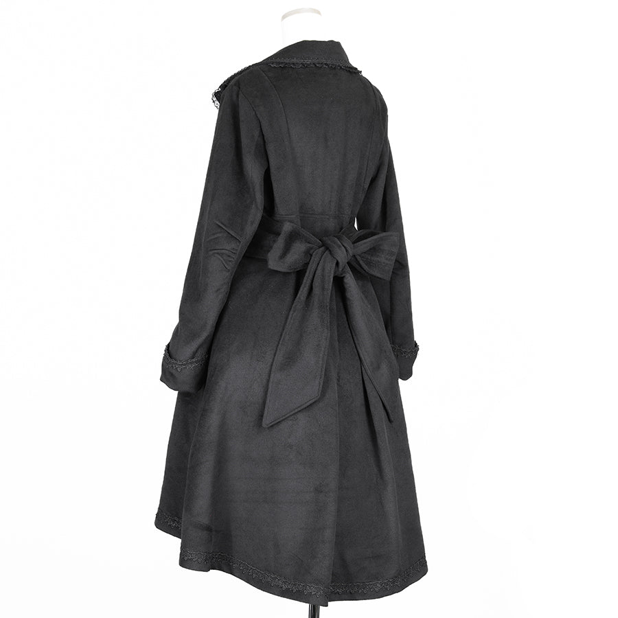 [予約11月中旬入荷]CORSET LACE UP LONG COAT (BLACK)