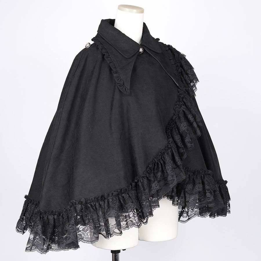 DOUBLE COLLAR CAPE (BLACK)