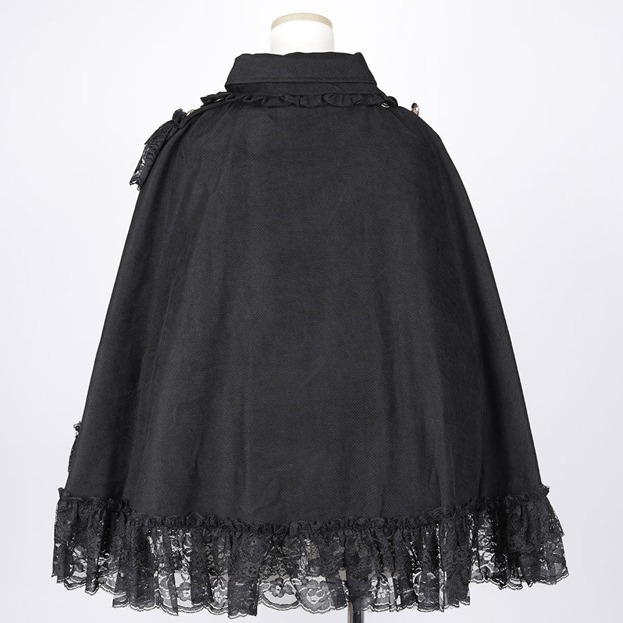 DOUBLE COLLAR CAPE (BLACK)