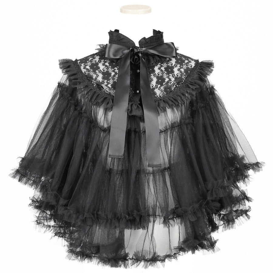 TULLE TUTU VEIL CAPE (BLACK)