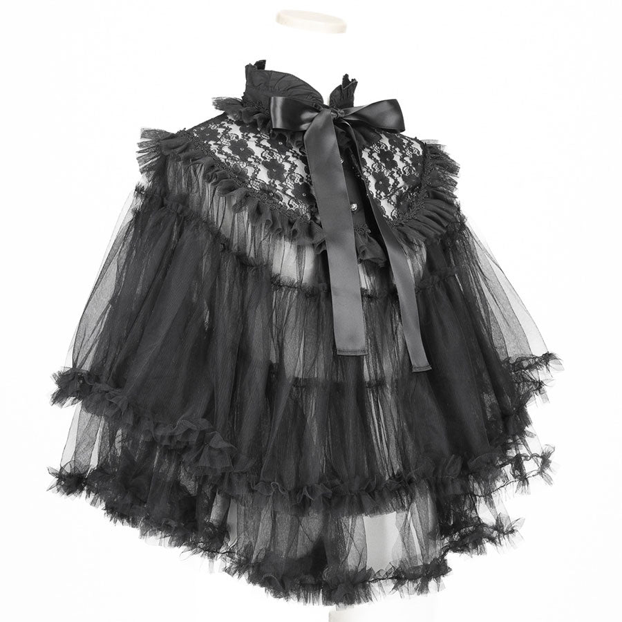 TULLE TUTU VEIL CAPE (BLACK)