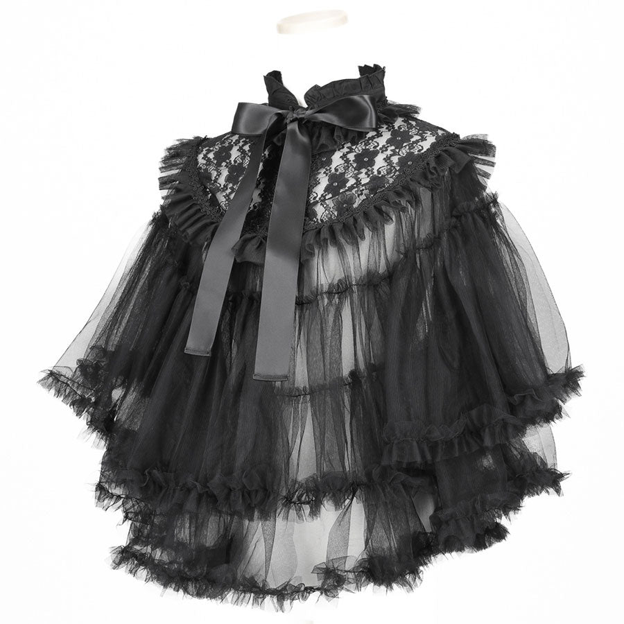 TULLE TUTU VEIL CAPE (BLACK)