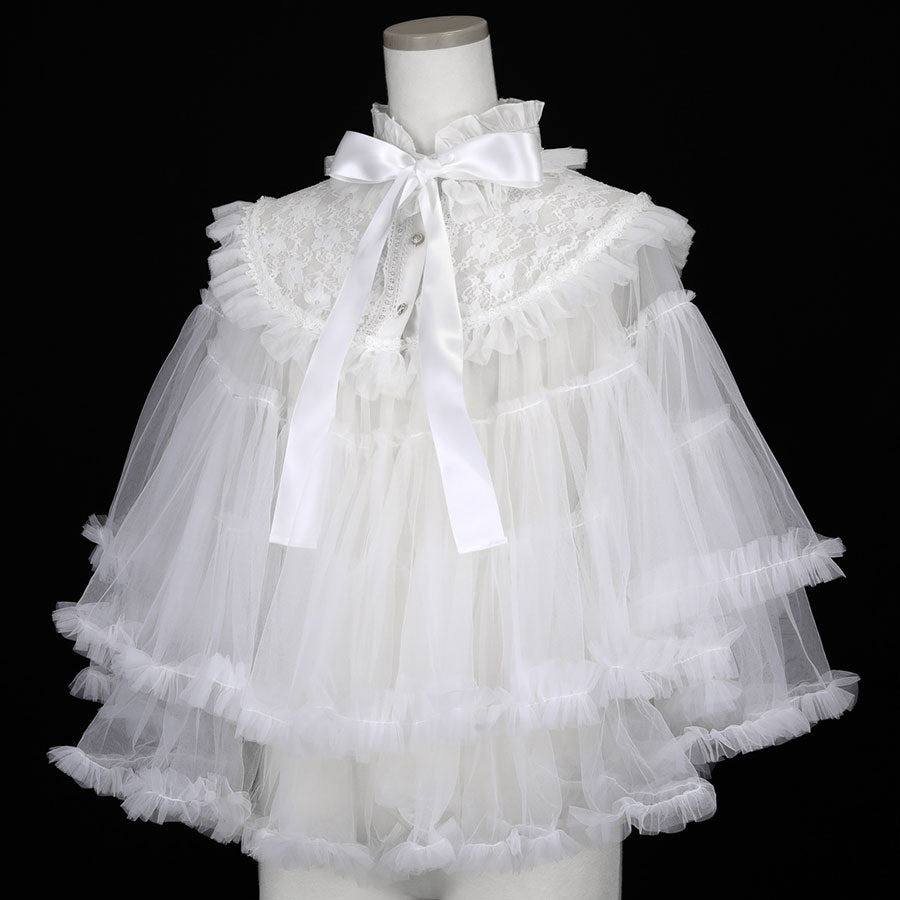 TULLE TUTU VEIL CAPE (WHITE)