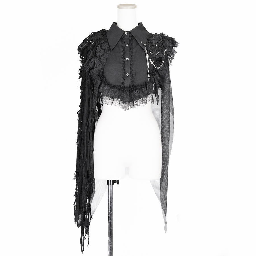 VENUS ONE OF DAMAGE VEIL CAPE (BLACK)