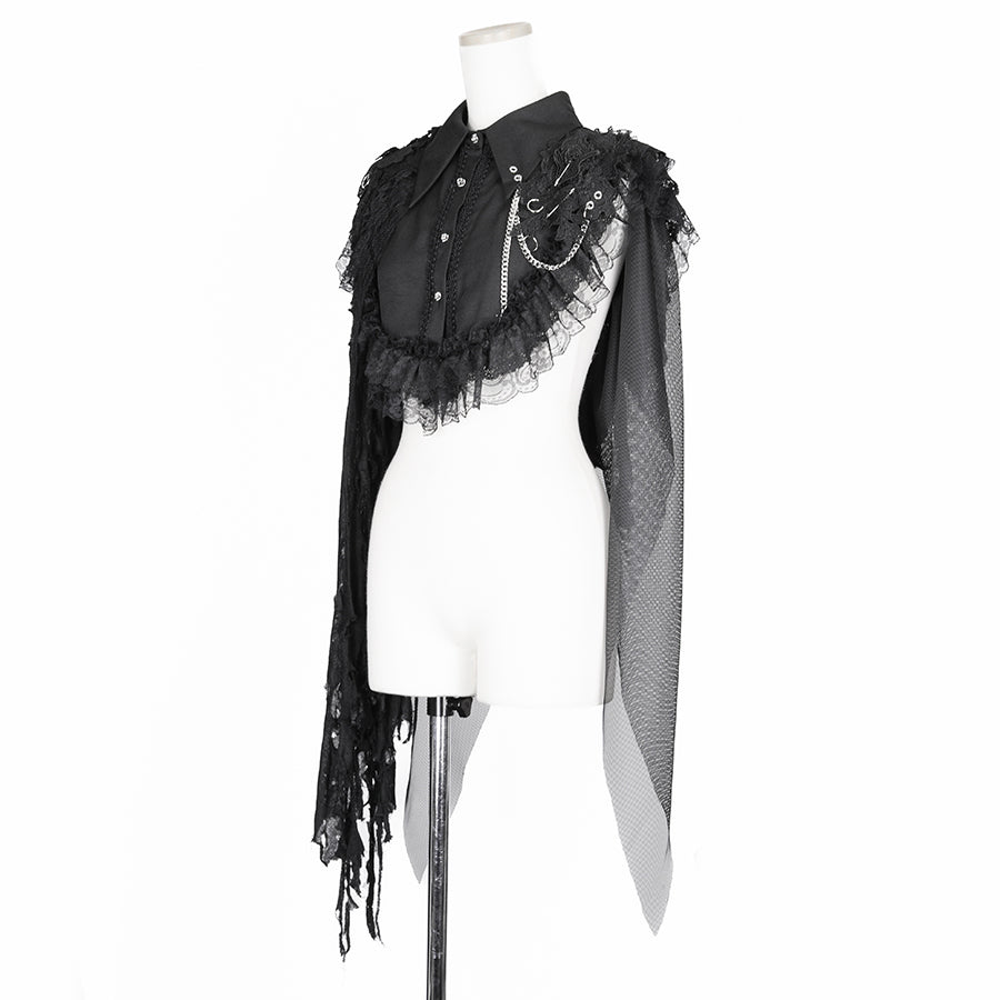 VENUS ONE OF DAMAGE VEIL CAPE (BLACK)