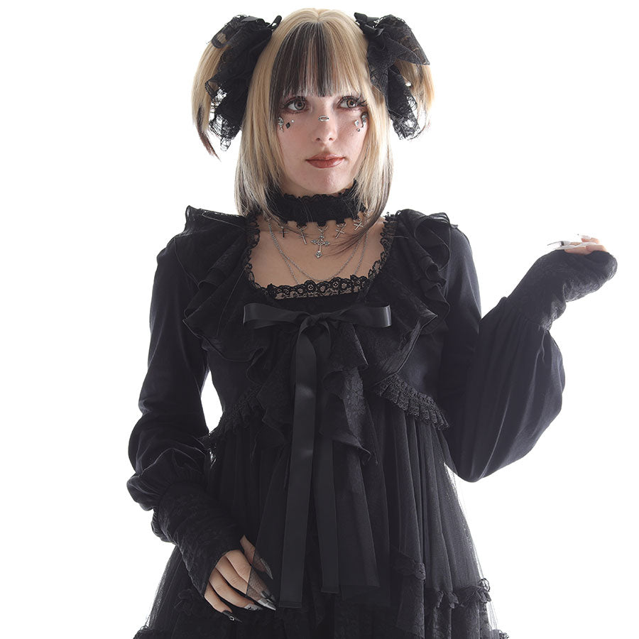 MINI荷叶边开衫（黑色）