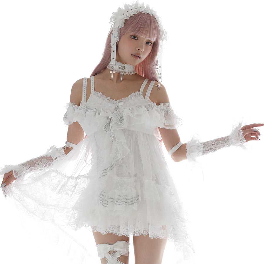 [予約2週間]GHOSTLY WHISPER TULLE NIGHTY (WHITE)