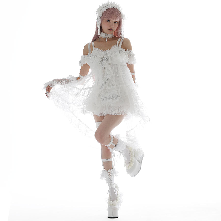 [予約2週間]GHOSTLY WHISPER TULLE NIGHTY (WHITE)