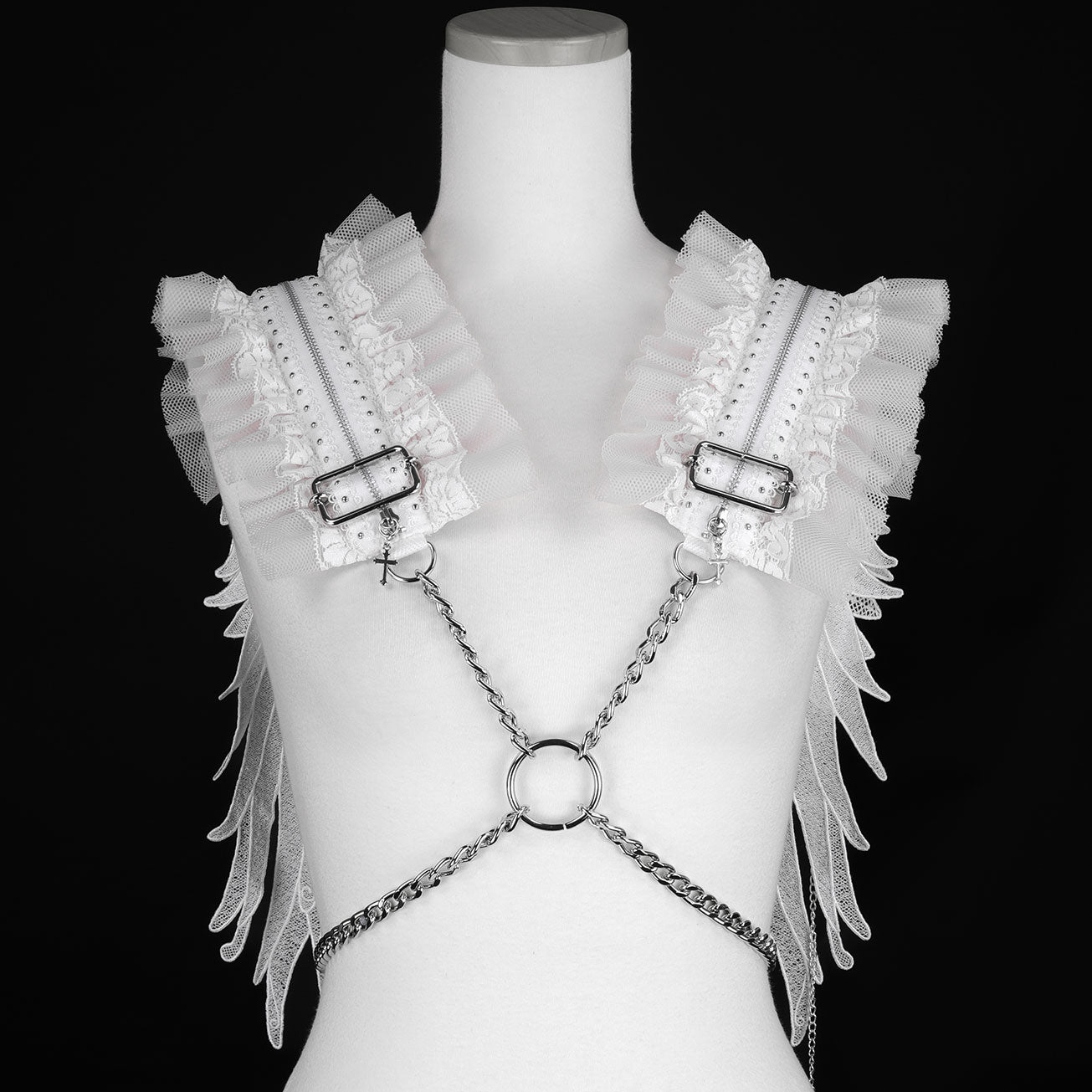 [1个月预订]水晶霜天使之翼吊带（白色x白色）