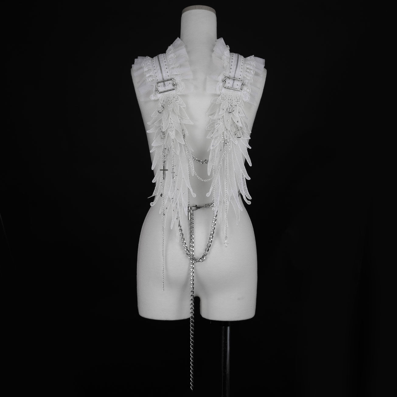 [1 month reservation] CRYSTAL FROST ANGEL WING HARNESS (WHITE x WHITE)