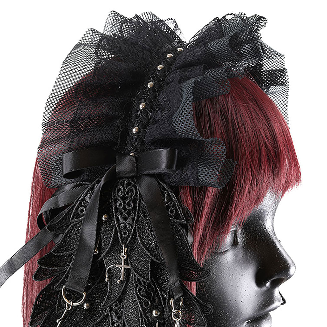 [予約1ヶ月]FROST ANGEL WING PIERCE HEAD DRESS (BLACK x BLACK)