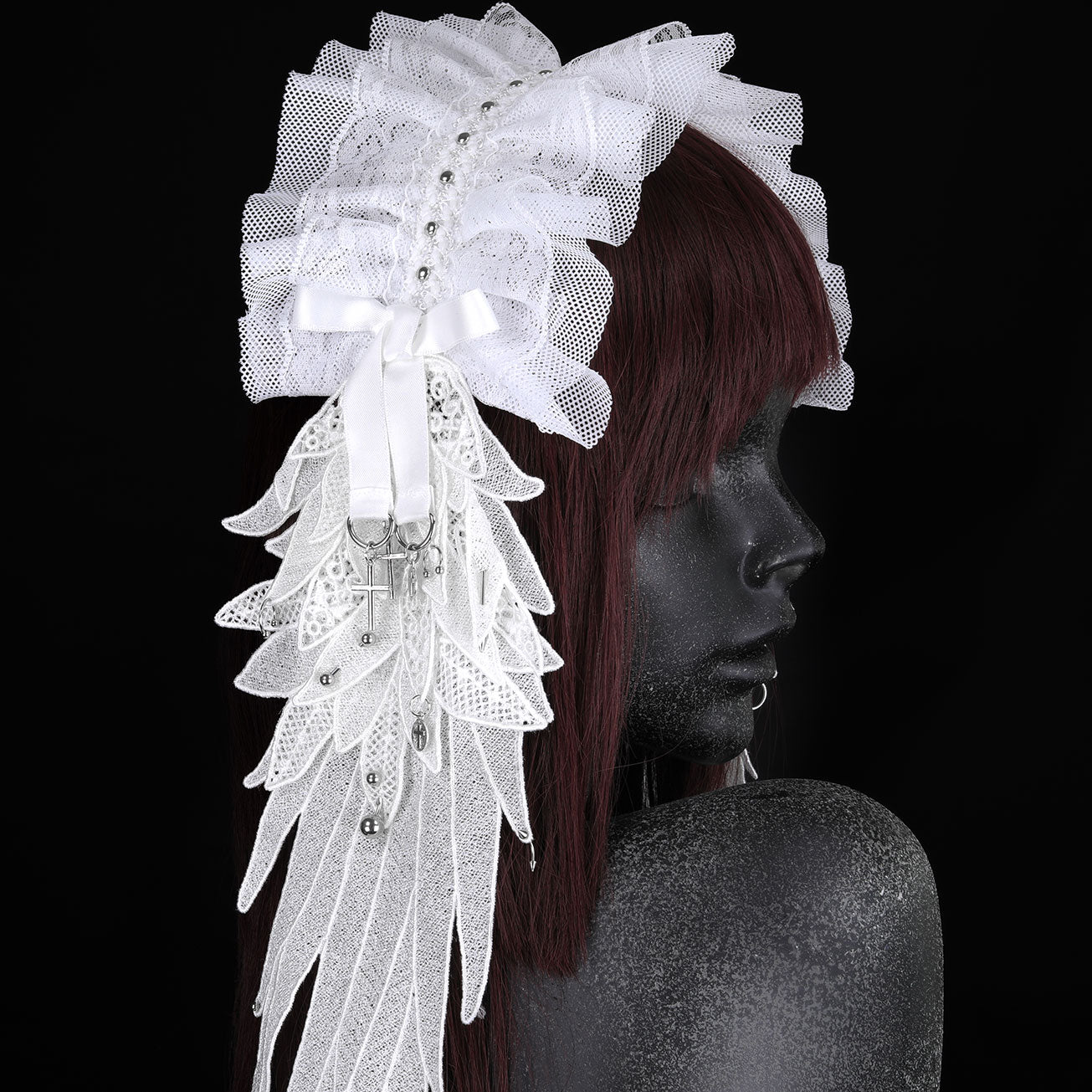 [予約1ヶ月]FROST ANGEL WING PIERCE HEAD DRESS (WHITE x WHITE)