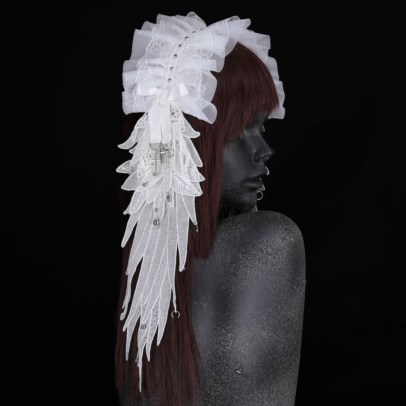 [予約1ヶ月]FROST ANGEL WING PIERCE HEAD DRESS (WHITE x WHITE)