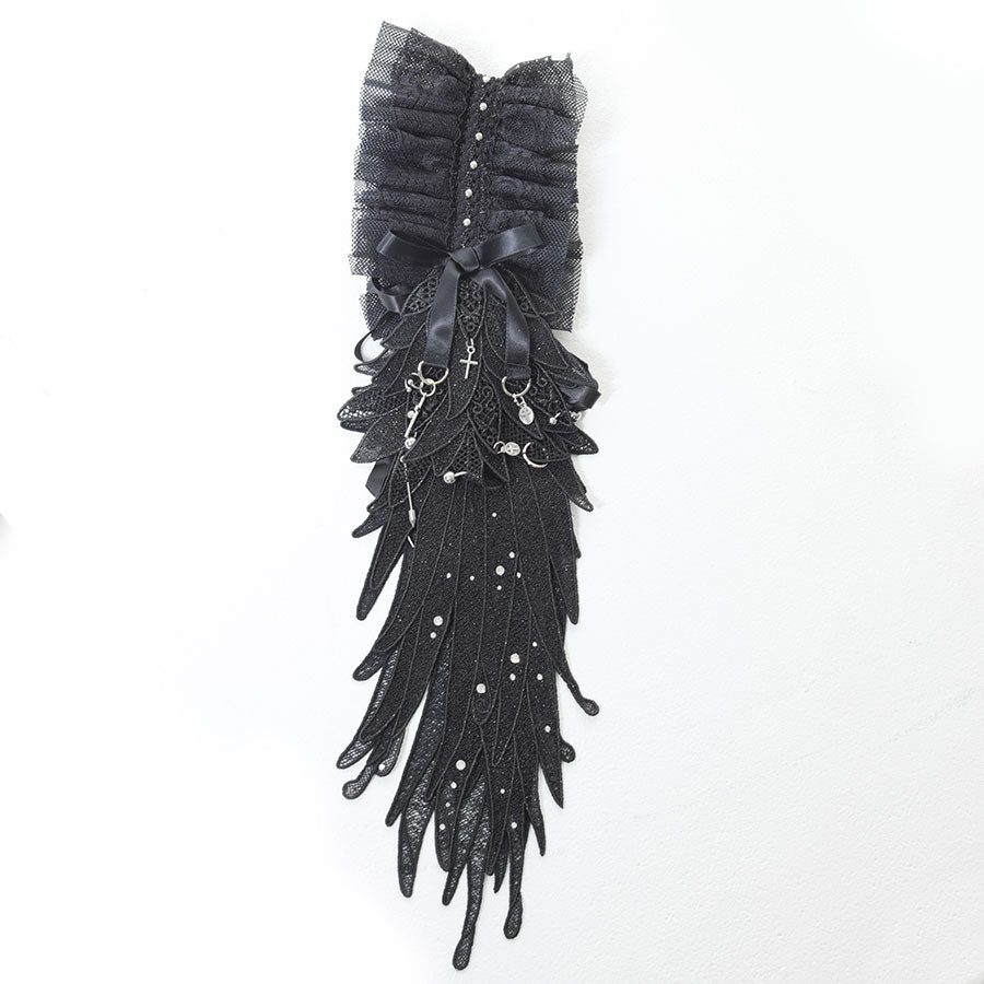 [1 month reservation] ANGEL CRYSTAL FROST PIERCE HEAD DRESS (BLACK)