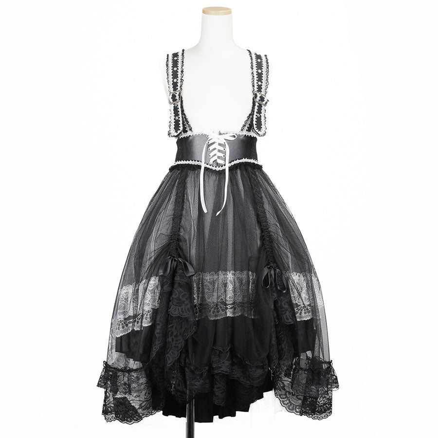 BUSTLE GOTHIC APRON (BLACK x WHITE)