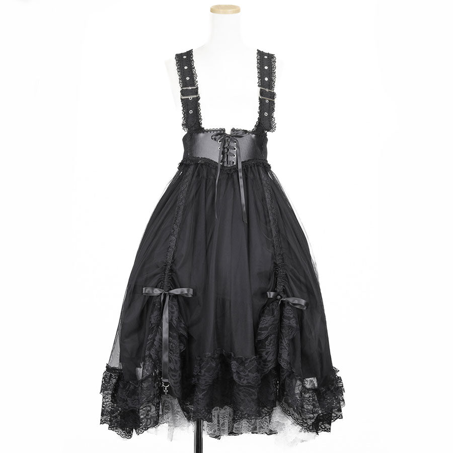 BUSTLE GOTHIC APRON  (BLACK)