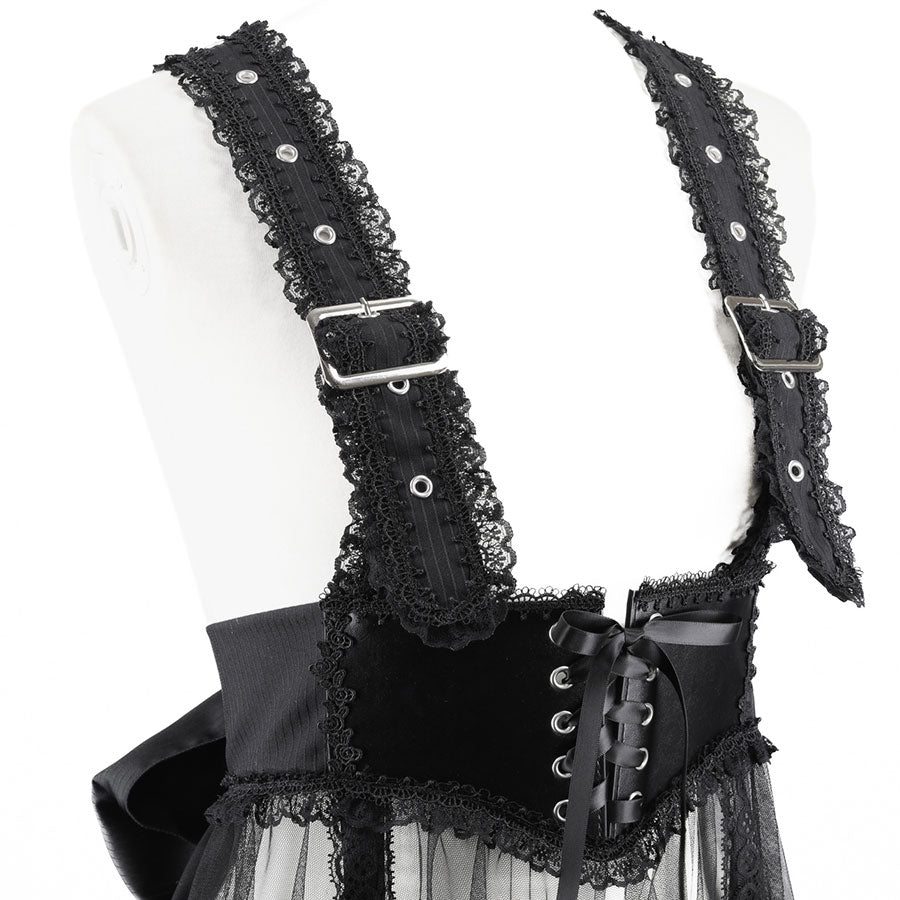 BUSTLE GOTHIC APRON  (BLACK)