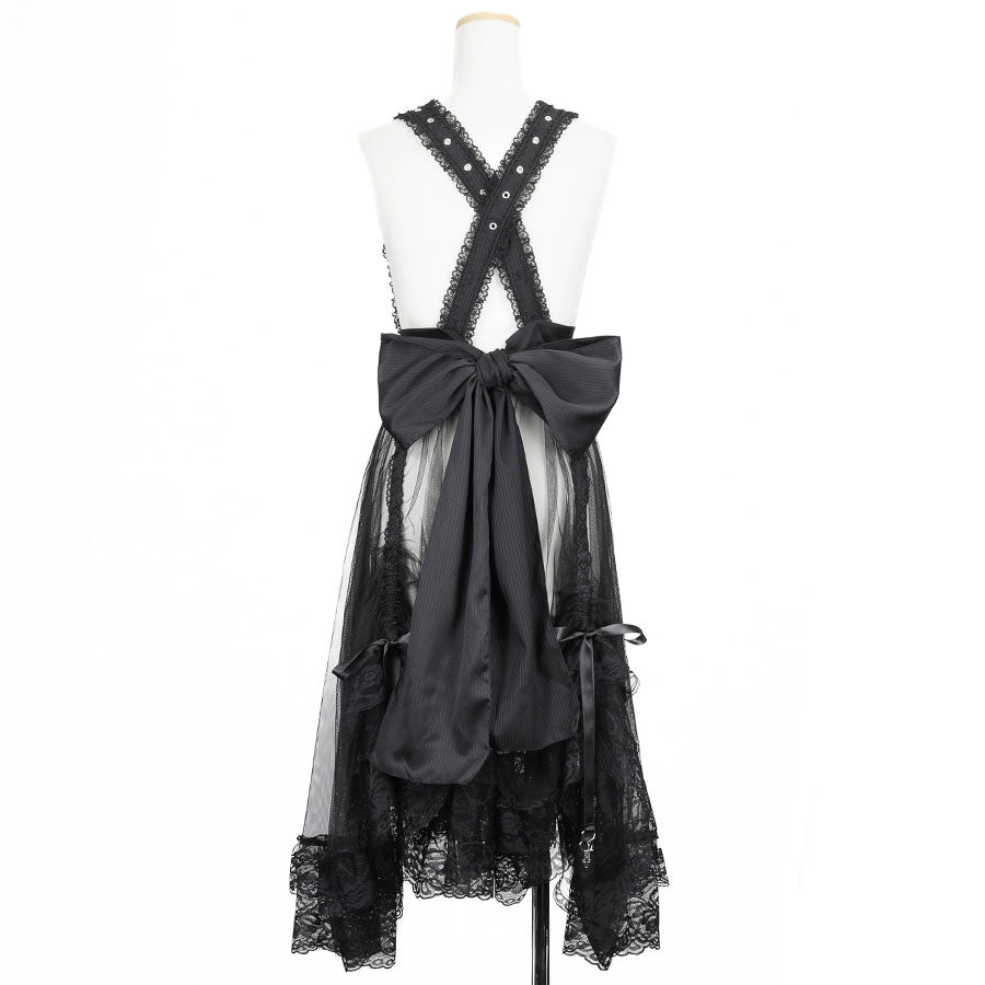 BUSTLE GOTHIC APRON (BLACK)