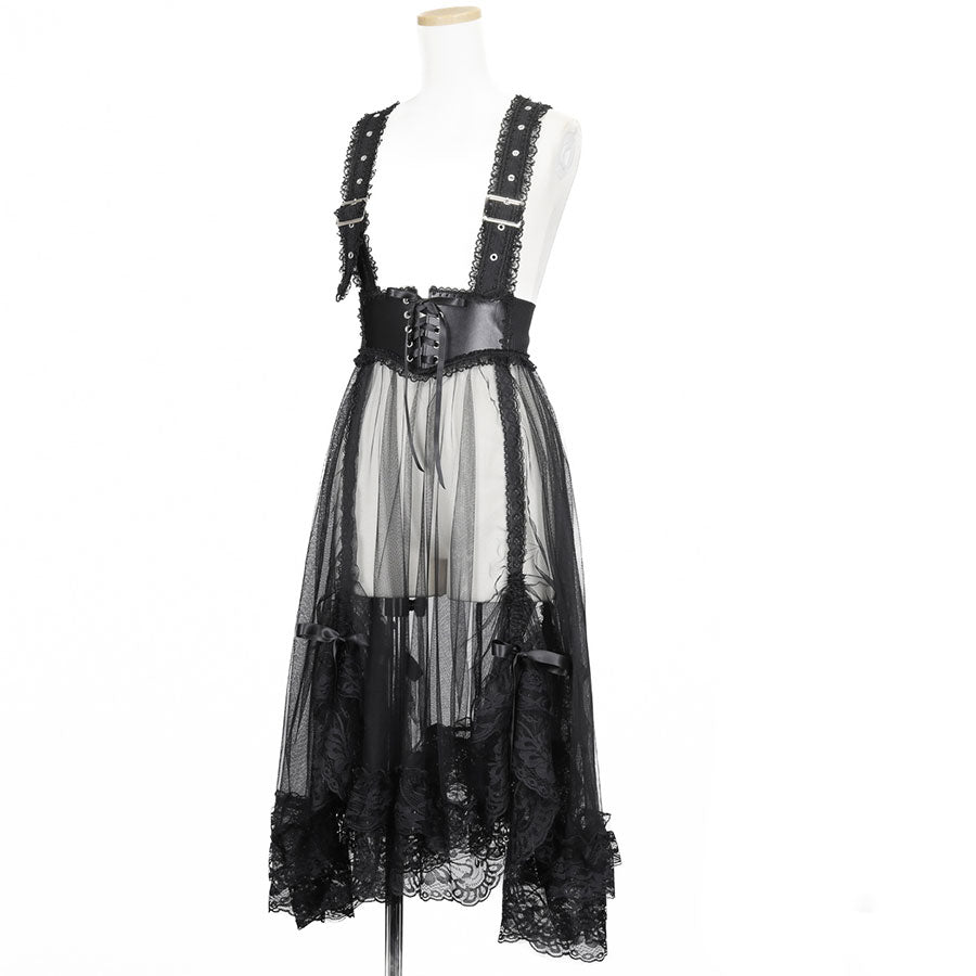 BUSTLE GOTHIC APRON  (BLACK)