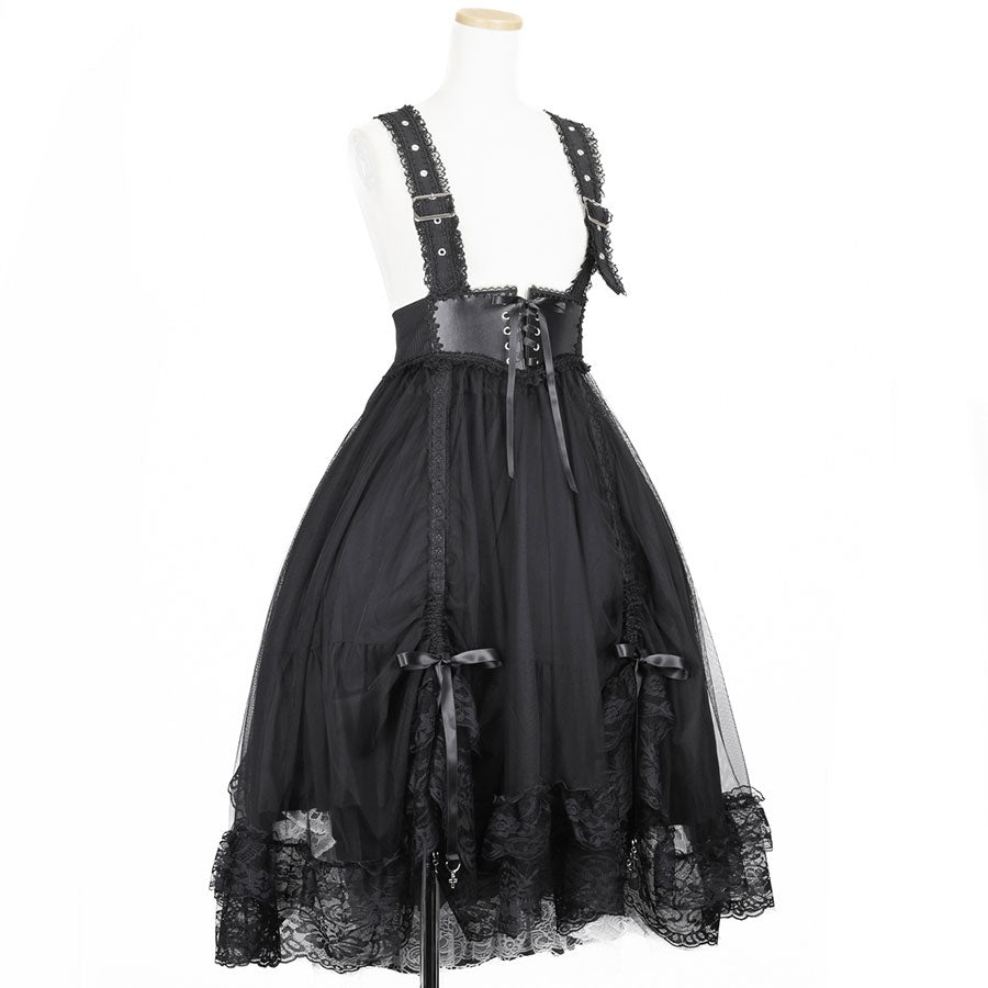 BUSTLE GOTHIC APRON  (BLACK)