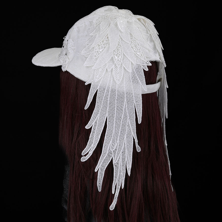 [订单1个月]TIARA CROWN ANGEL WING VEIL CAP (黑色)