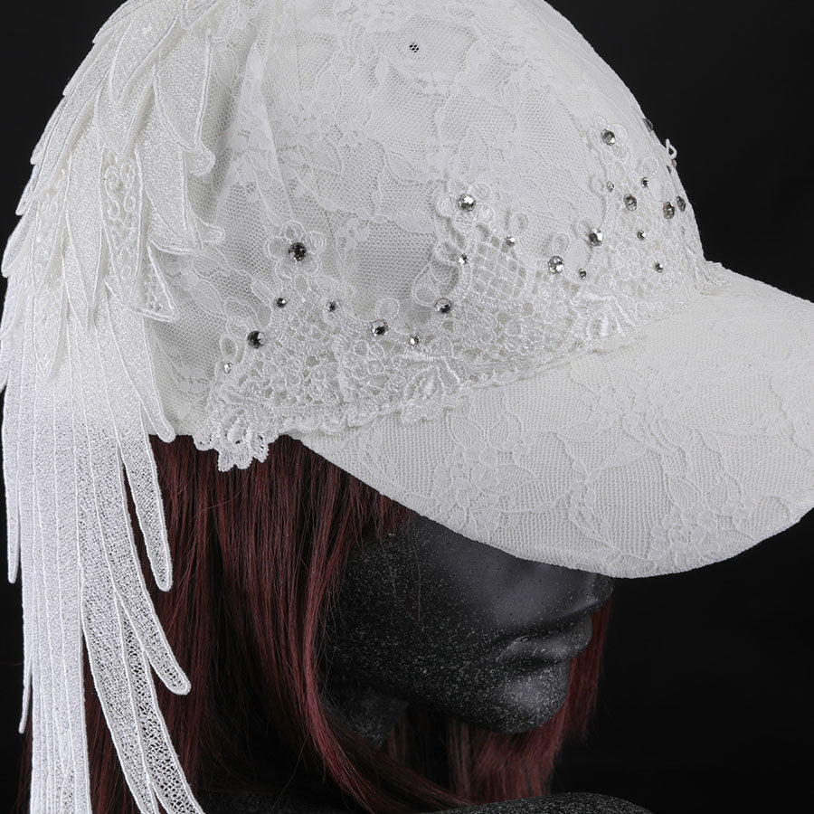 [1 month order] TIARA CROWN ANGEL WING VEIL CAP (BLACK)