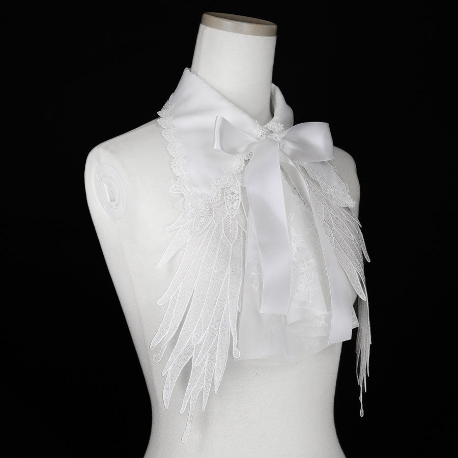 [PRE-ORDER until the end of December] ANGEL WING COLLAR FRILL JABBOT (WHITE)