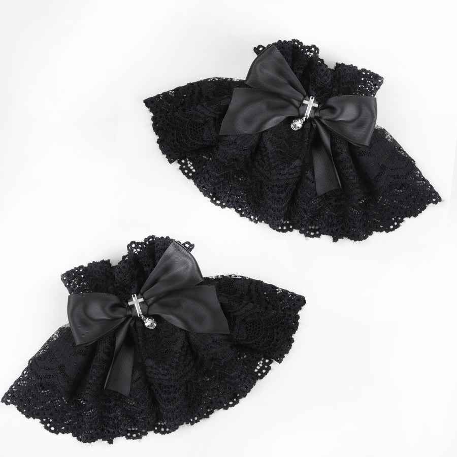 十字饰物袖口（黑色）