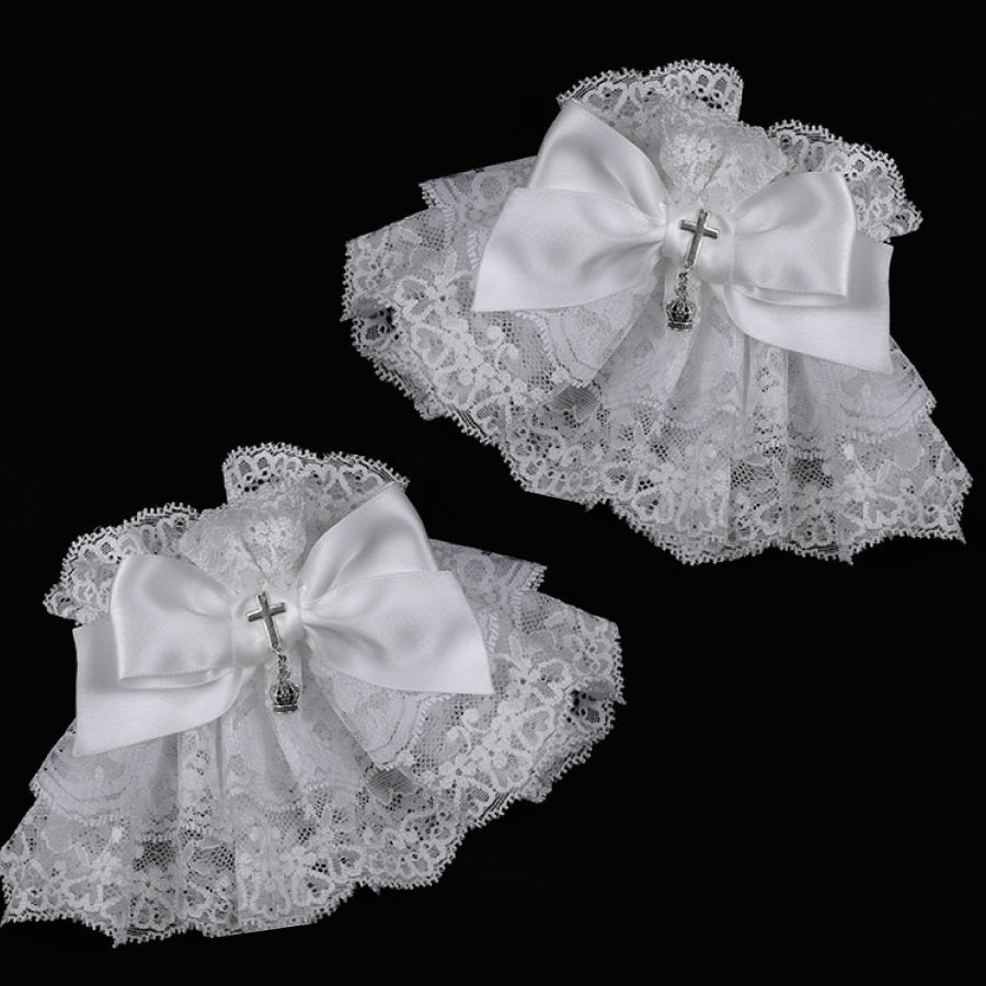 十字饰袖口（白色）