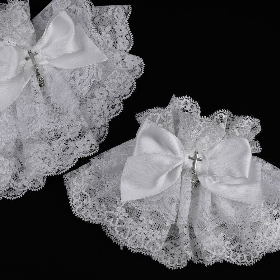 十字饰袖口（白色）