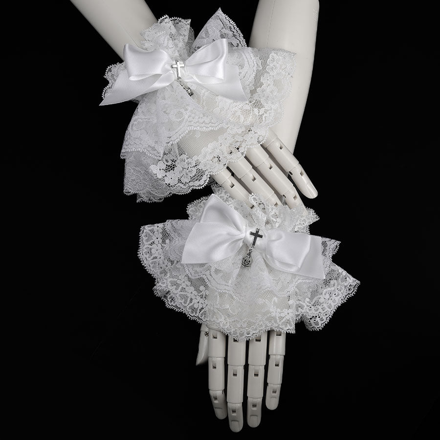 十字饰袖口（白色）