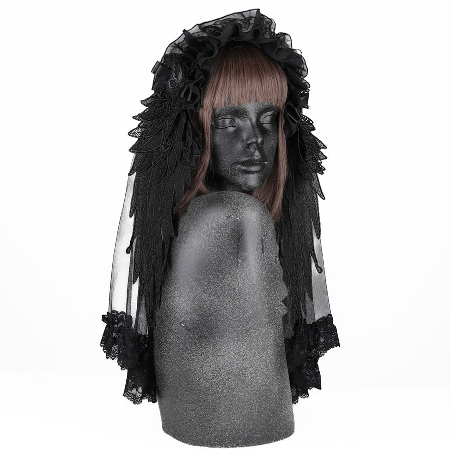ANGEL WING VEIL HEAD DRESS (BLACK) – MAJOH