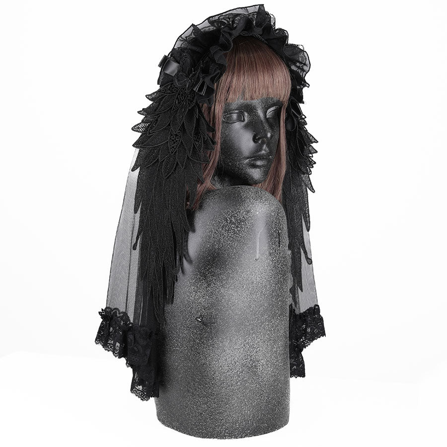 ANGEL WING VEIL HEAD DRESS (BLACK) – MAJOH