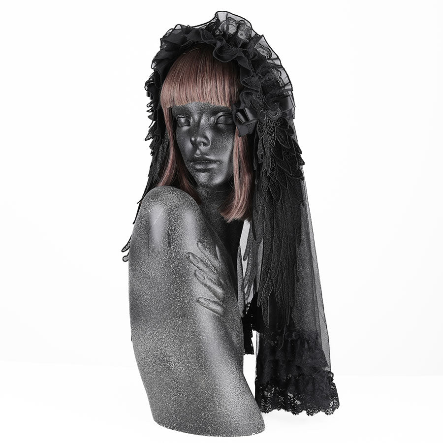 天使之翼面纱头饰（黑色）