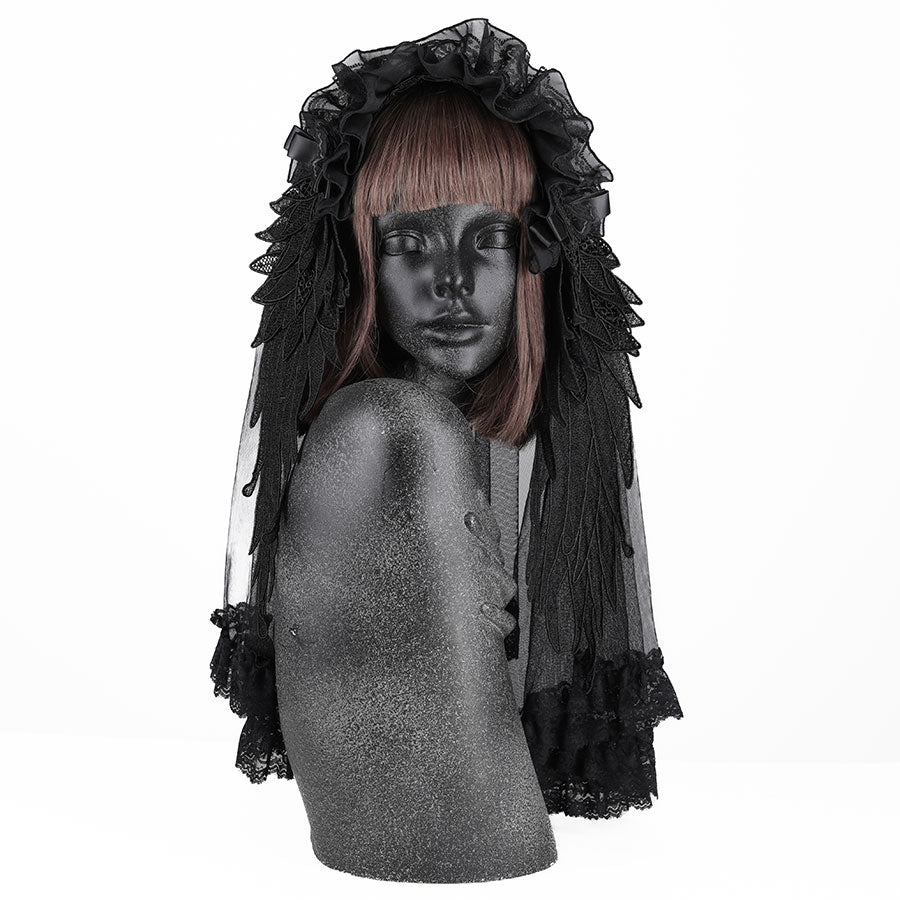 天使之翼面纱头饰（黑色）