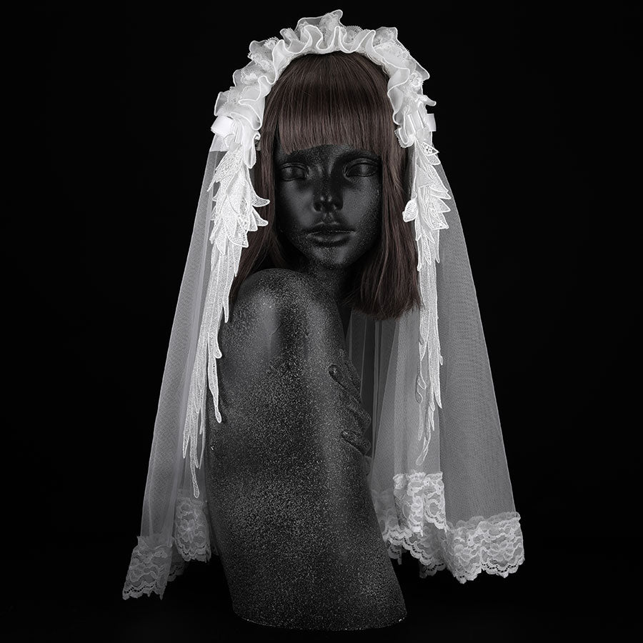 匿名配送 MRcorset majoh エンジェルウィング ベールヘッドドレス 予約2週間]ANGEL WING VEIL HEAD DRESS (WHITE) – MAJOH