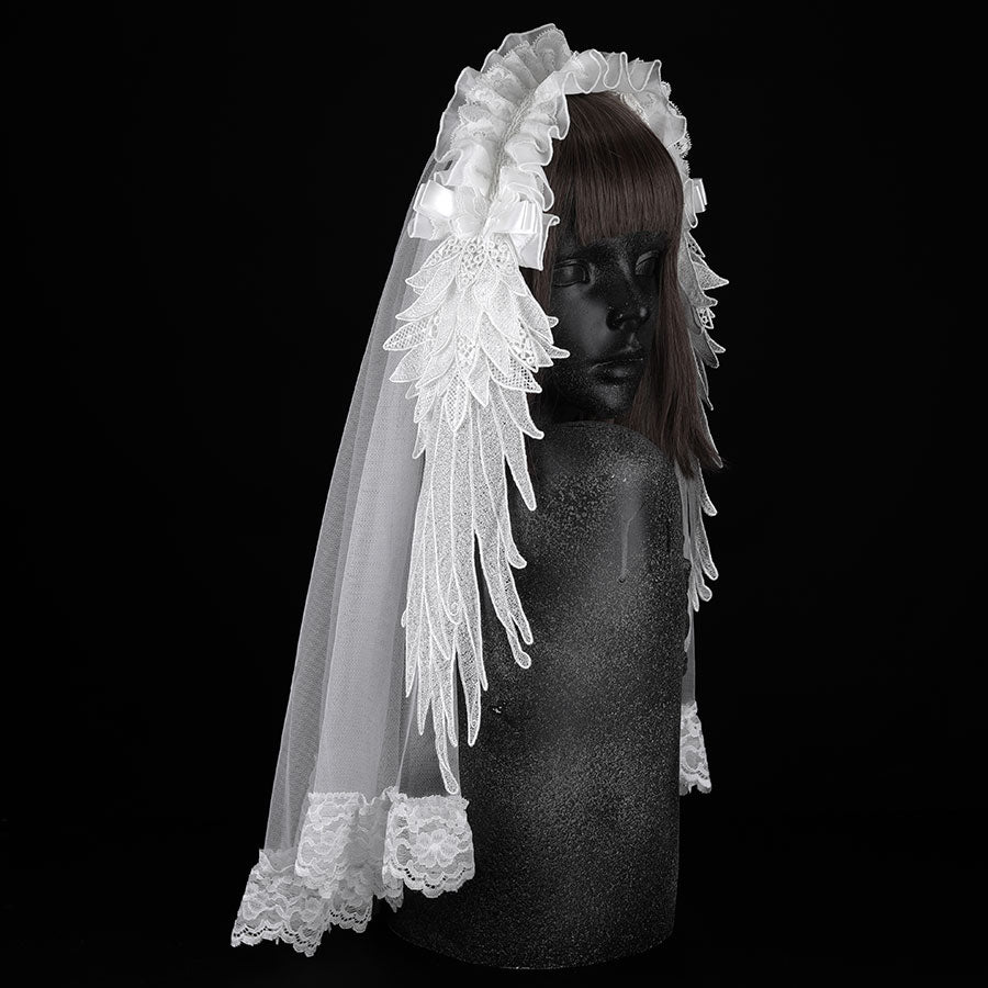 匿名配送 MRcorset majoh エンジェルウィング ベールヘッドドレス 予約2週間]ANGEL WING VEIL HEAD DRESS (WHITE) – MAJOH