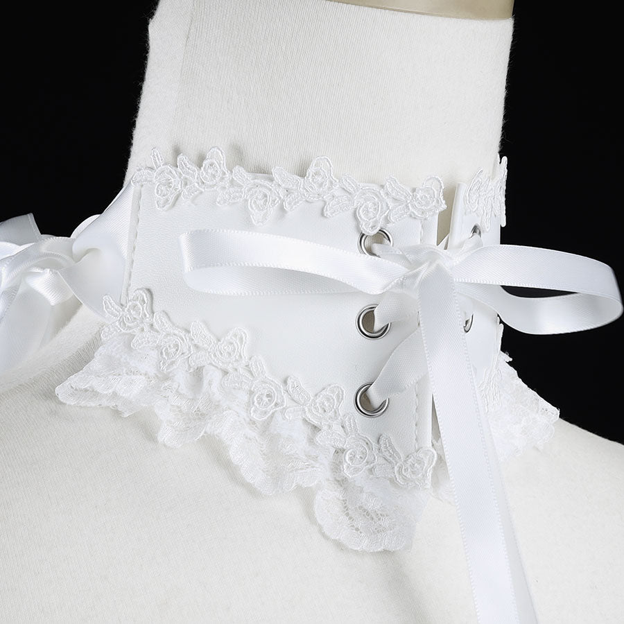 系带颈带颈饰（白色）