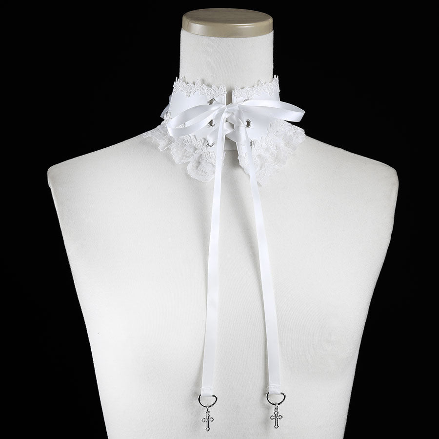 系带颈带颈饰（白色）