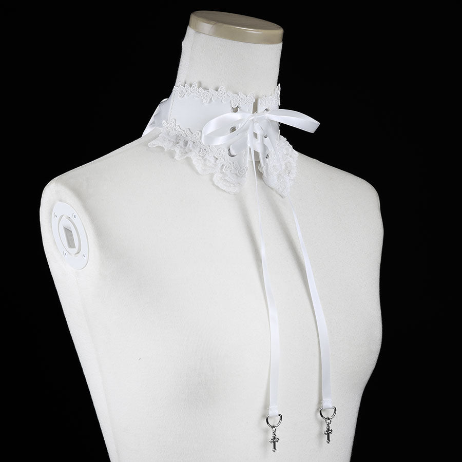 系带颈带颈饰（白色）