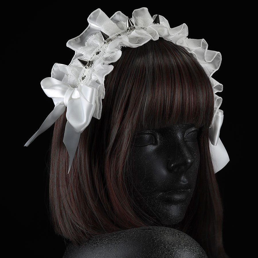 尖头铆钉连衣裙（白色）