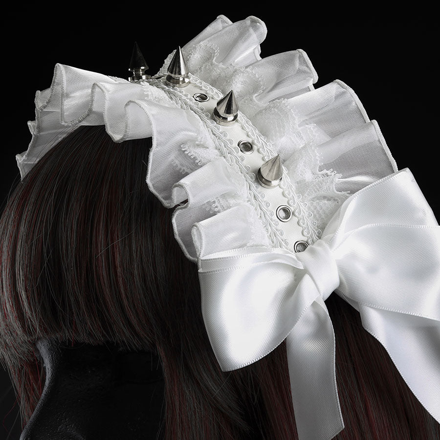 尖头铆钉连衣裙（白色）