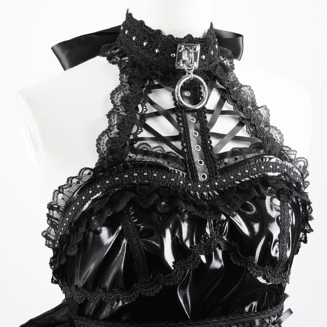 甜心恶魔围裙式胸衣（黑色）