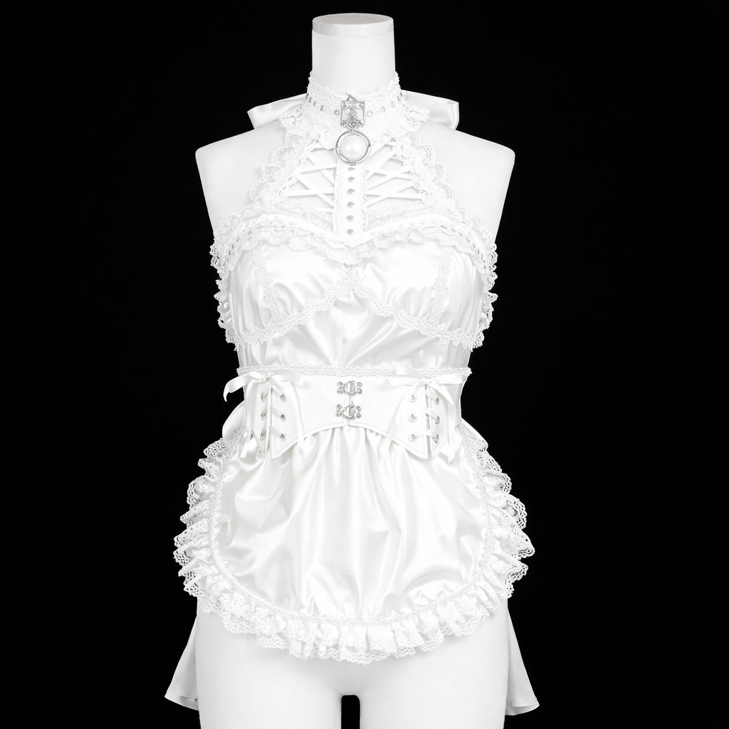 SWEET DEVIL APRON BUSTIER (WHITE)