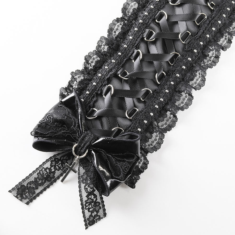 SWEET DEVIL LACE UP HEAD DRESS (BLACK)