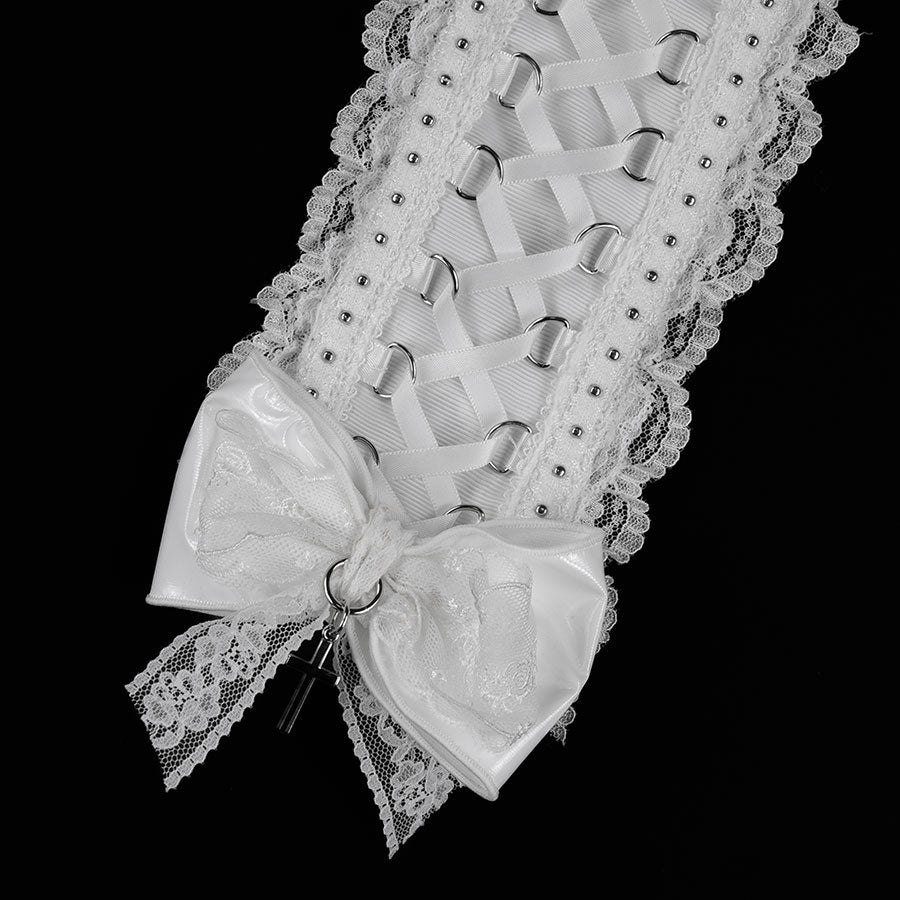 SWEET DEVIL LACE UP HEAD DRESS (WHITE)