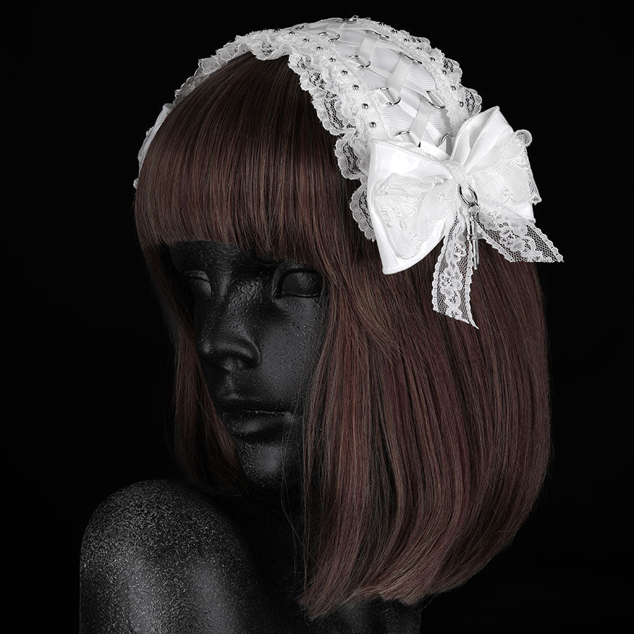 SWEET DEVIL LACE UP HEAD DRESS (WHITE)
