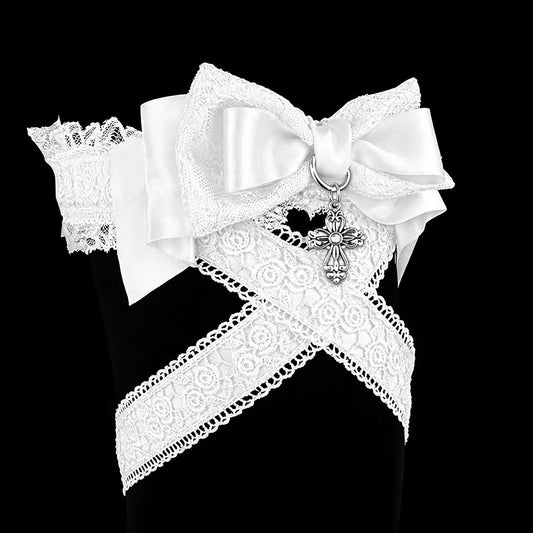 MINI RIBBON HOLLIC GARTAR BELT (WHITE)